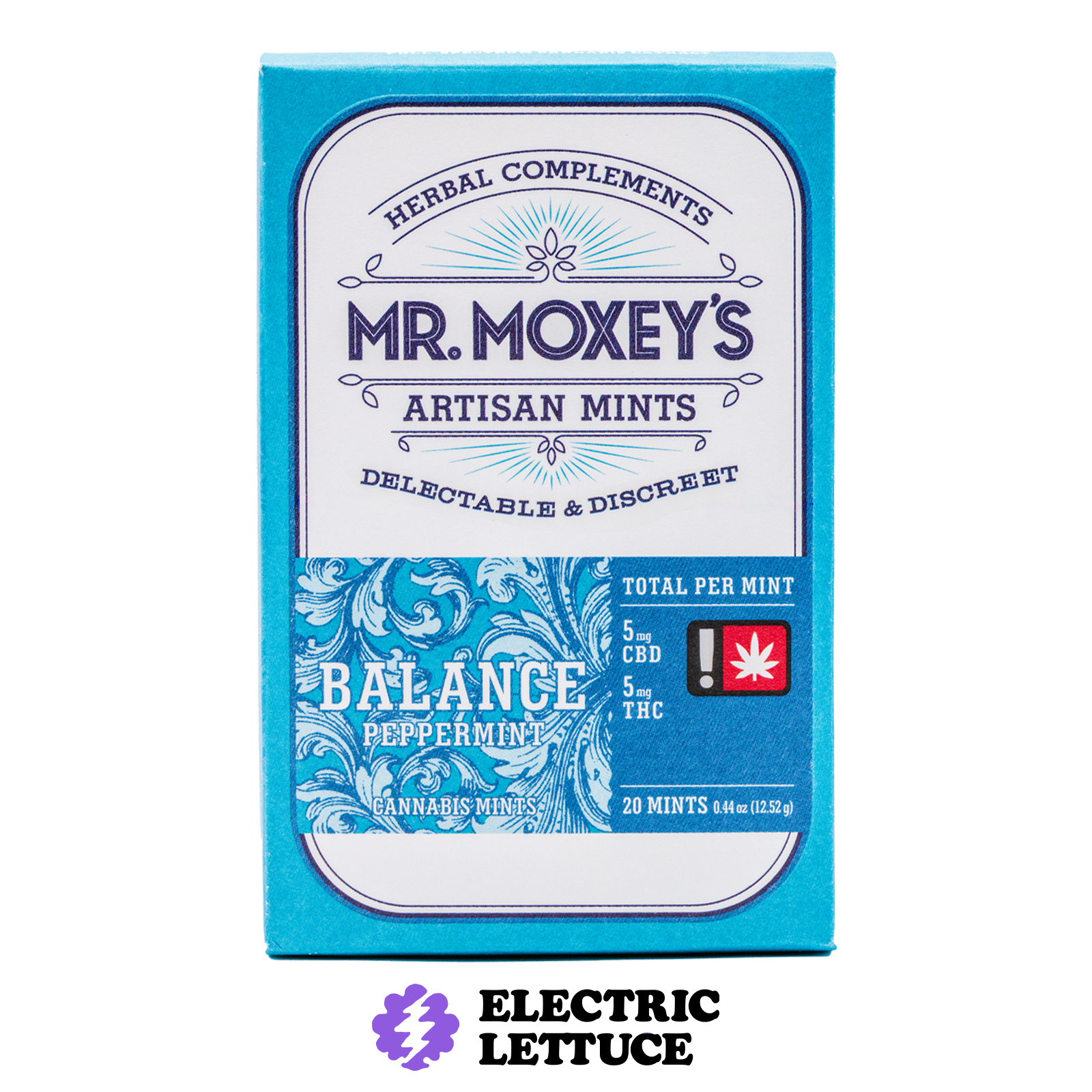 Photograph of product: Mr. Moxey's 1:1 Peppermint Balance Mints 100mg