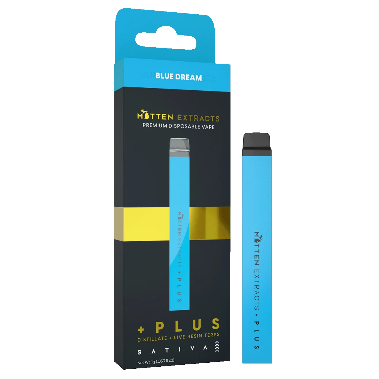 Photograph of product: Mitten Extracts Blue Dream Disposable Vape Rec