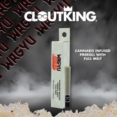 Photograph of product: Clout King Full Melt Bubble Butt Infused Pre Roll 1.3g
