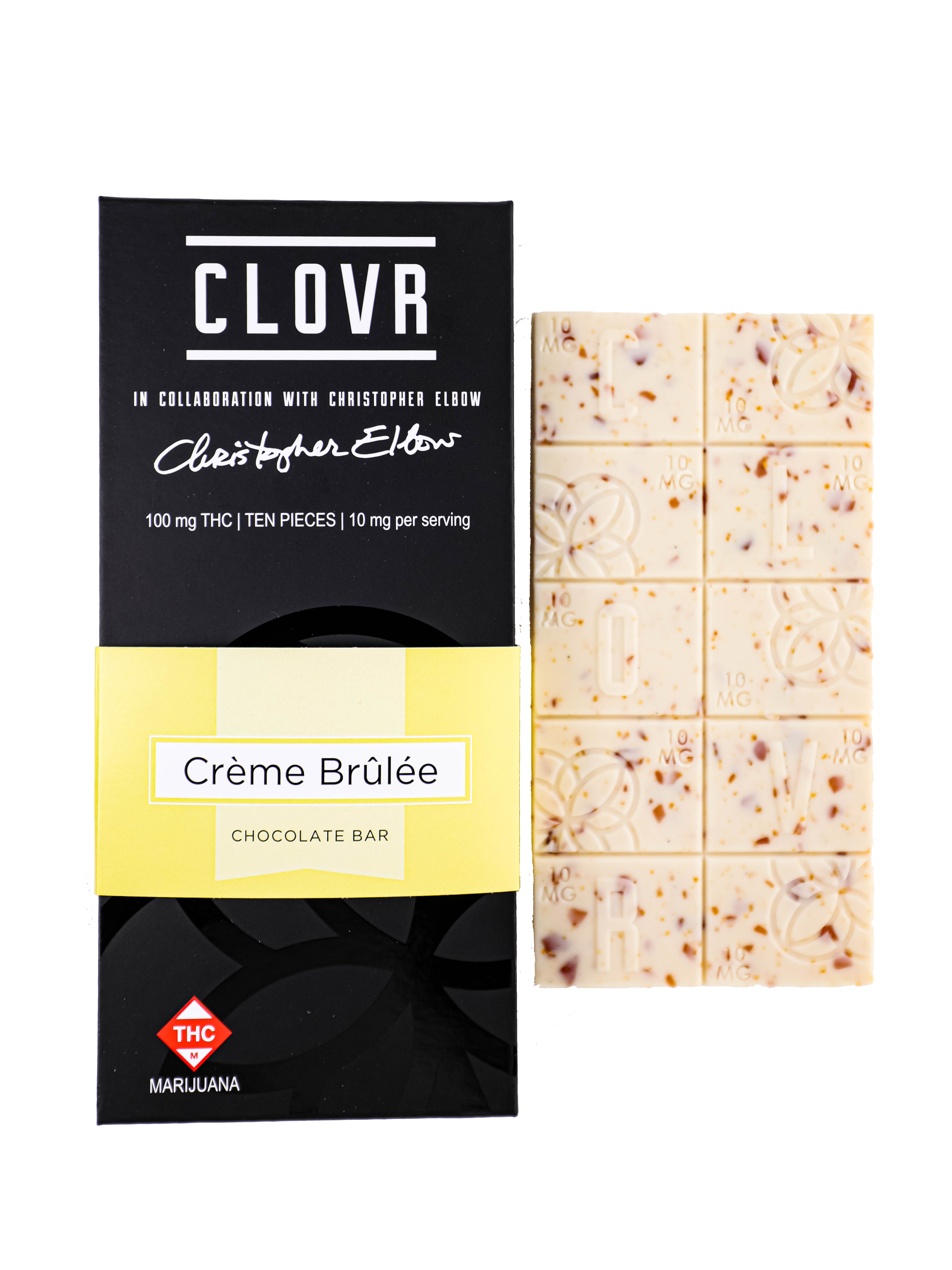 Photograph of product: Crme Brulee - White Chocolate Bar - 10 pieces - 100mg