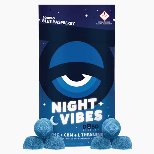 Photograph of product: Night Vibes Blue Rasperry | 100MG | TH-oui:CBN Gummies