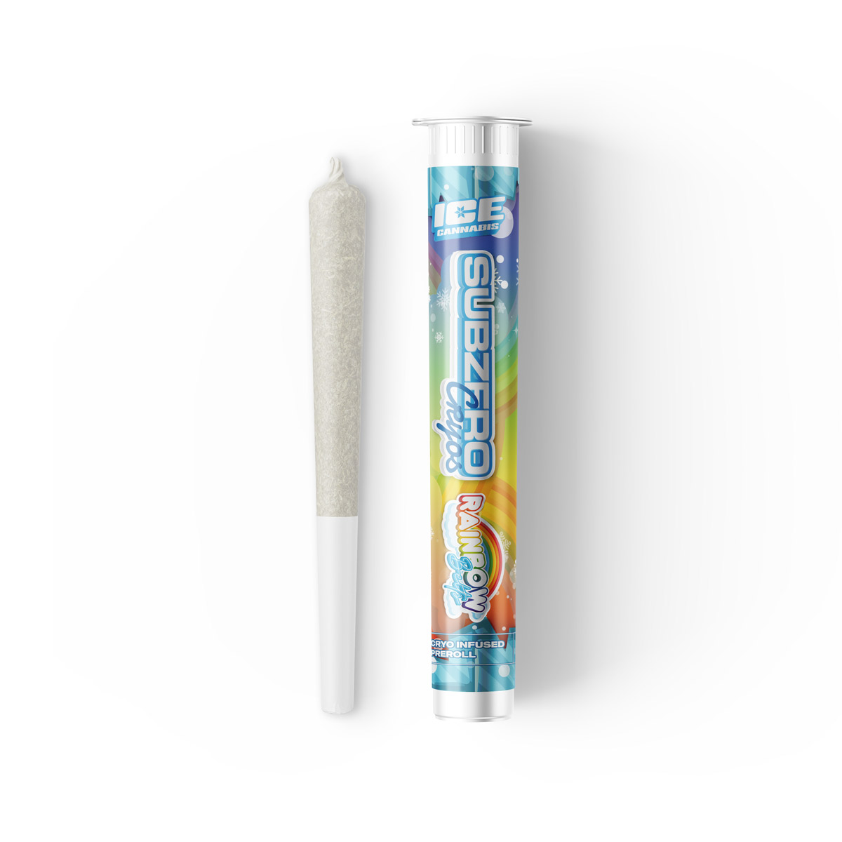Photograph of product: Sub Zero Rainbow Belts Cryo Infused Pre-Roll | 1g