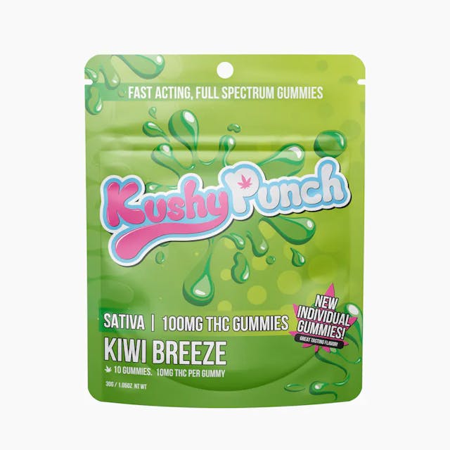 Photograph of product: Kushy Punch Individual Gummies | Kiwi Breeze - 