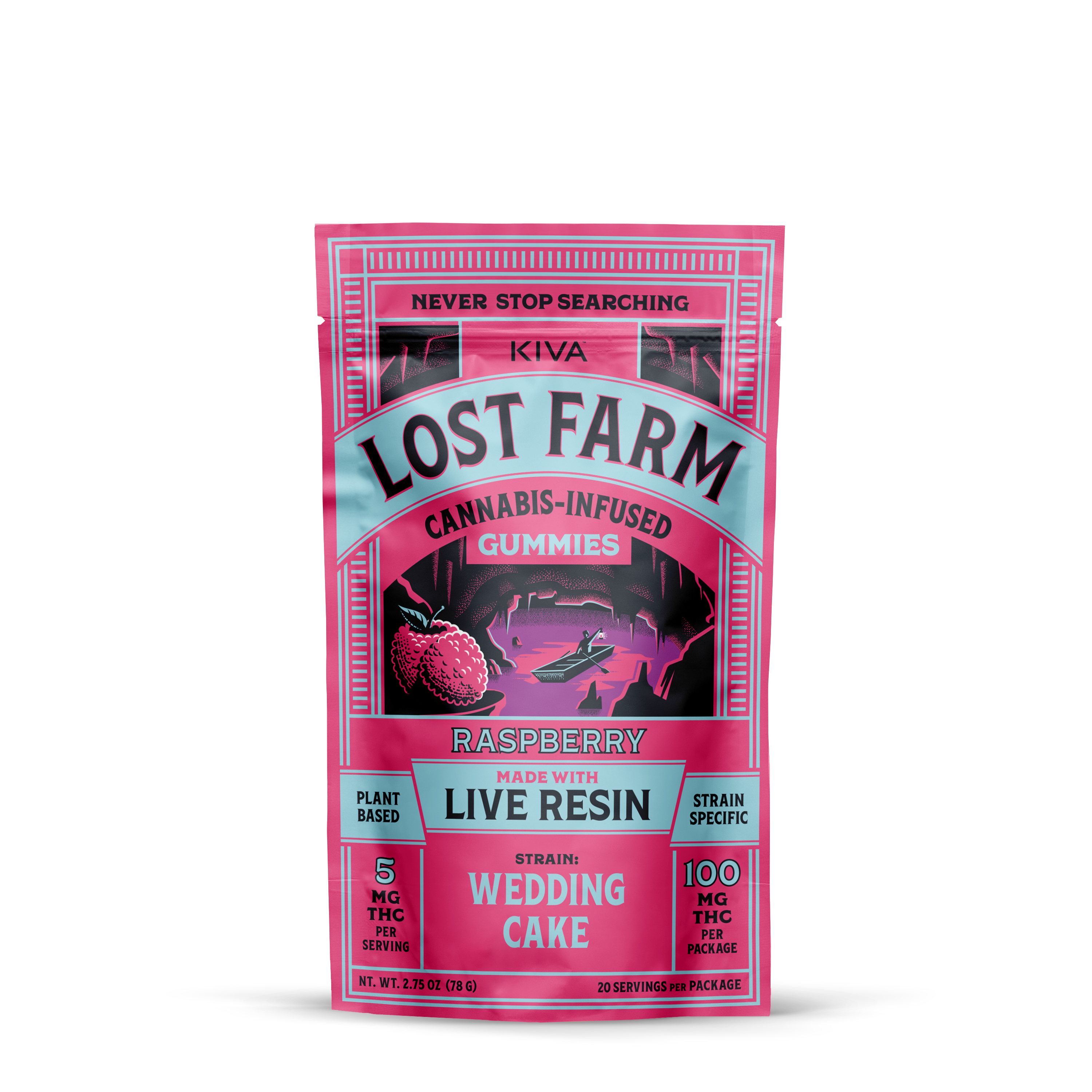 Photograph of product: Raspberry Live Resin Gummies - Wedding Cake Resin - 100mg TH-oui - 20 pack