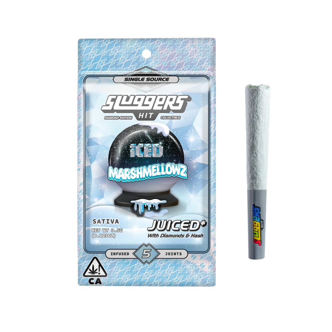 Photograph of product: Sluggers x Iced | Marshmellowz (S) | Infused Joints .7g x 5pk