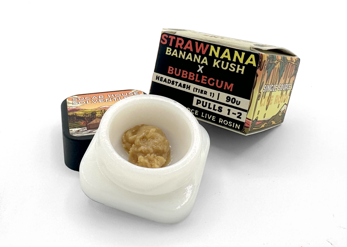 Photograph of product: Sugar House Solventless - Strawnana - Live Rosin Badder - 1g