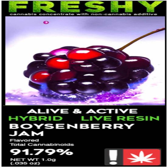 Photograph of product: Freshy Live Resin + Botanical Terps Carts: Boysenberry Jam - 