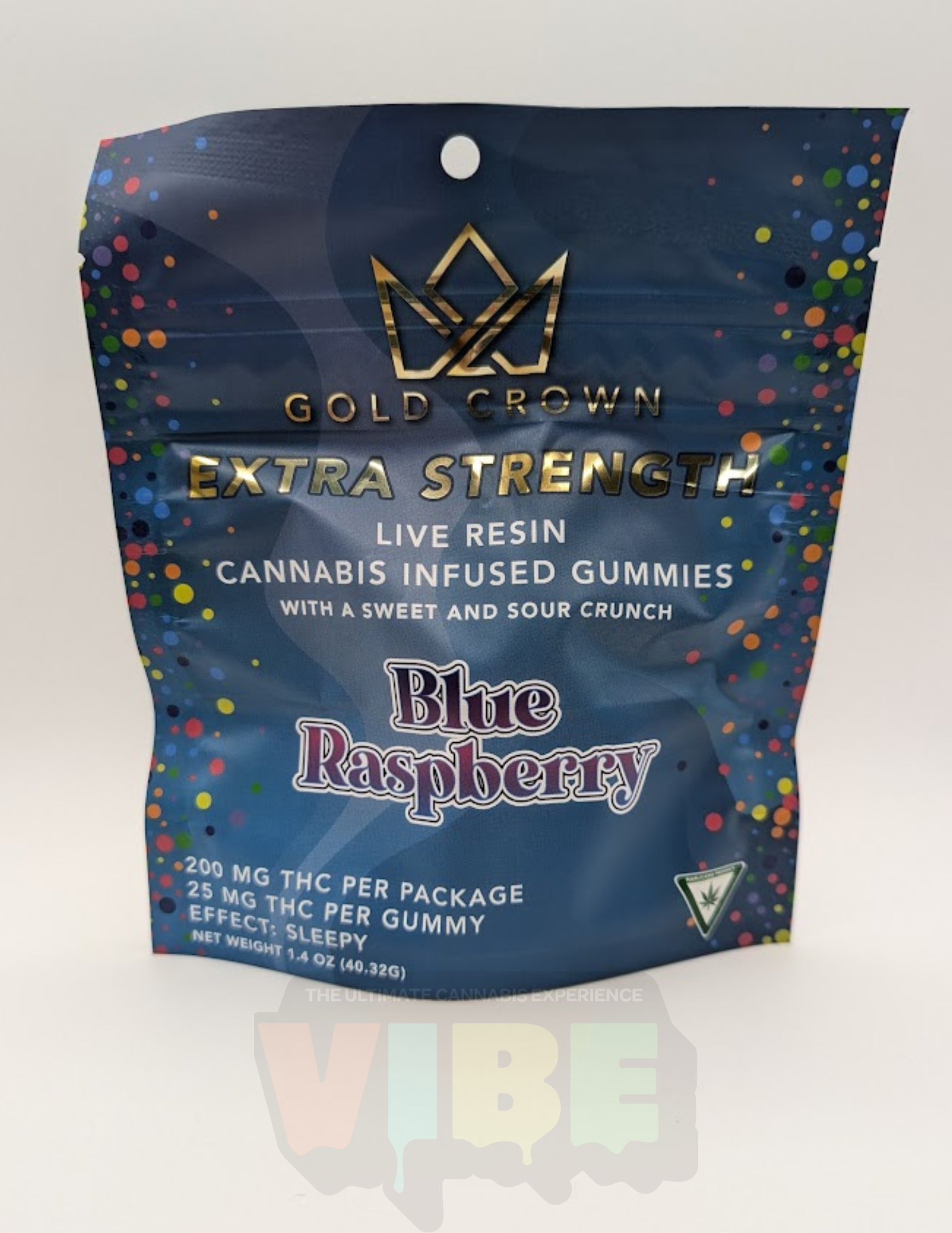 Photograph of product: Gold Crown | Blue Raspberry Crown Jewels | 200mg - 2pk Gummies | REC