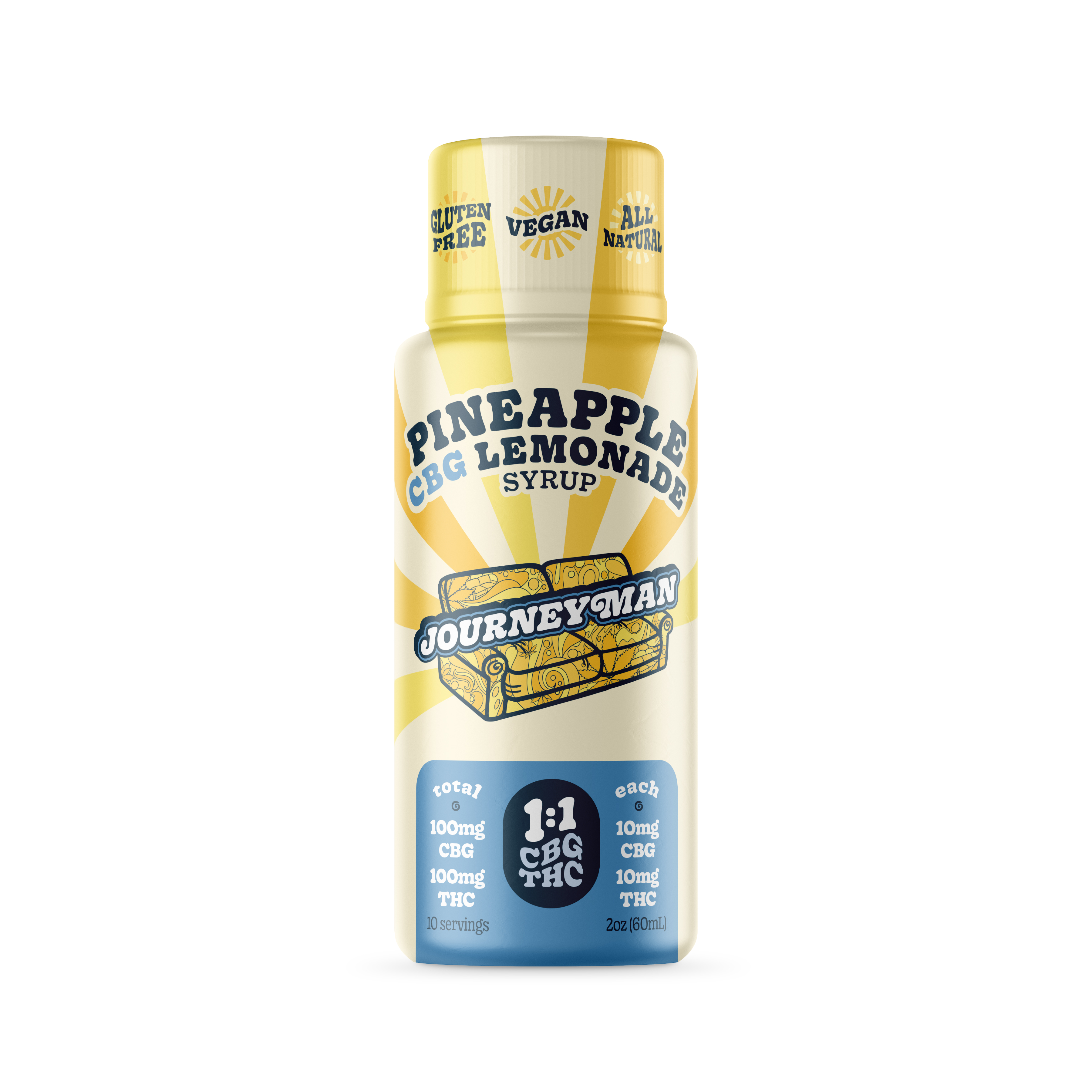 Photograph of product: Journeyman - Pineapple Lemonade 1:1 TH-oui/CBG - Lemonade Syrup - 2oz (200mg)