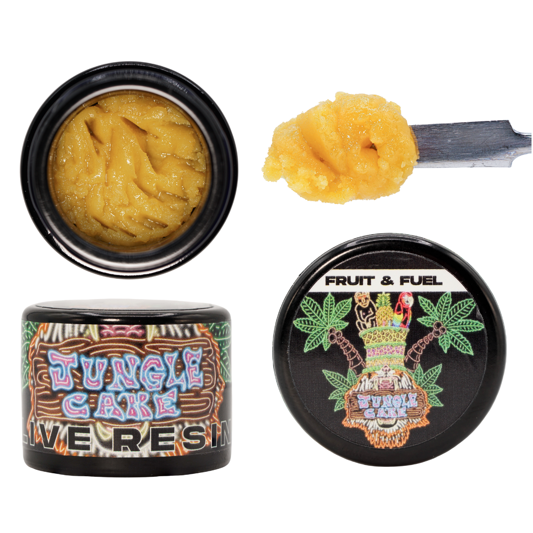 Photograph of product: Fruit & Fuel - Live Resin Baller Jar - Jungle Cake (3.5g)