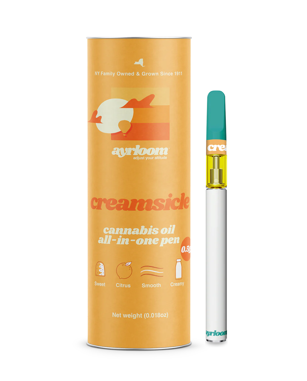 Photograph of Product: Ayrloom AU- Vape 0.5g AIO - Creamsicle