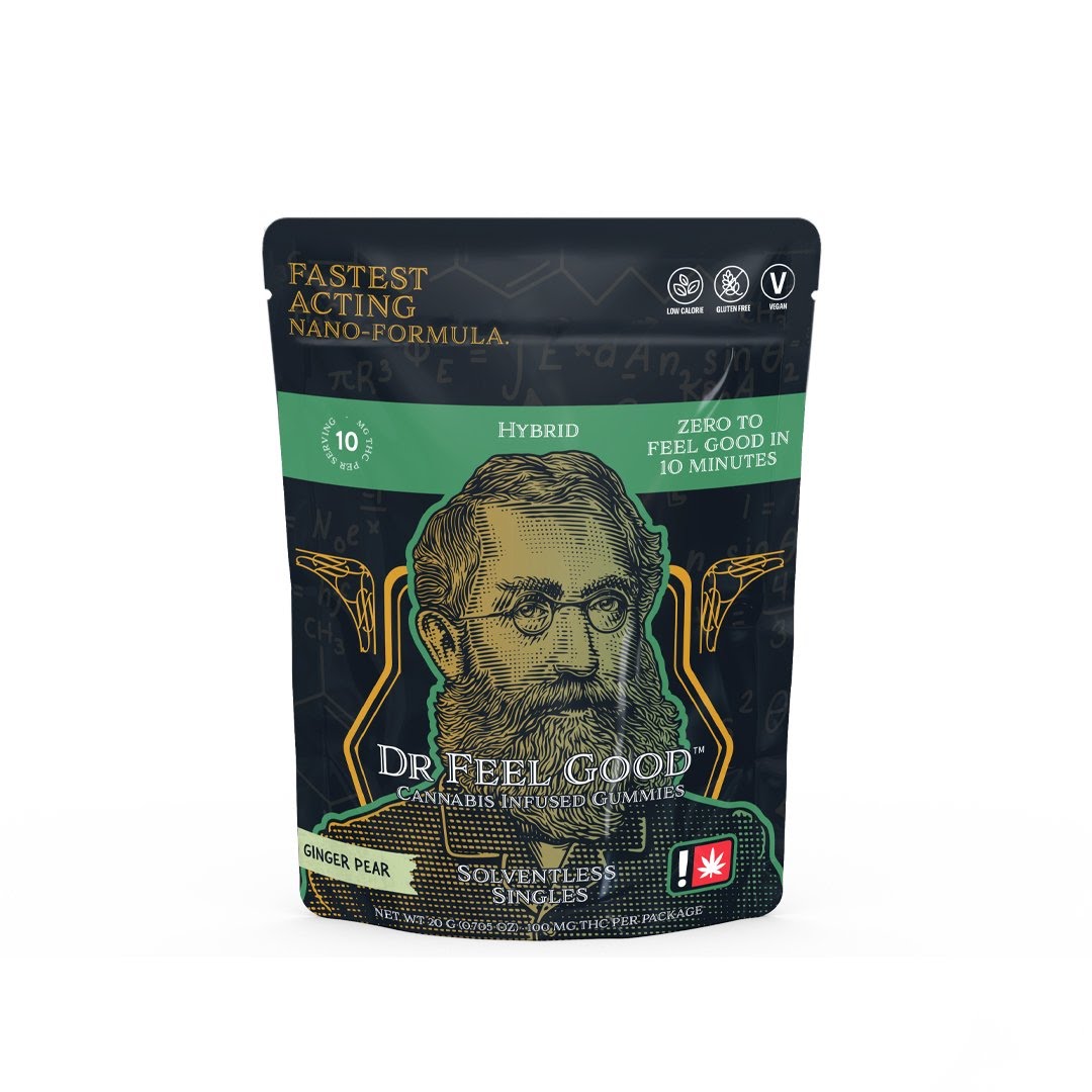 Photograph of product: Dr. Feel Good | PEAR GINGER Single Distillate Gummy | 100mg