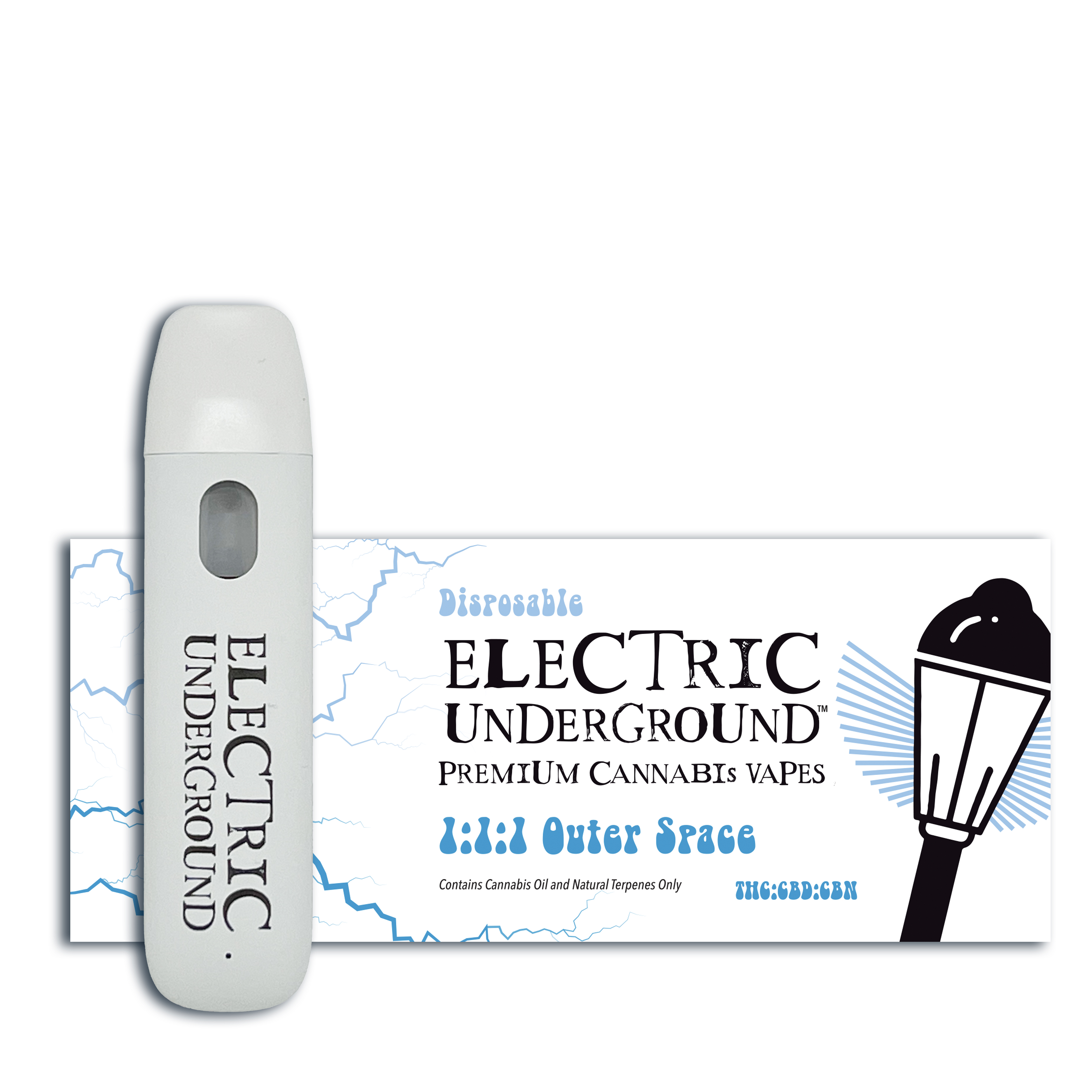 Photograph of product: 1:1:1 (TH-oui:CBD:CBN) Outer Space 1.0g Disposable