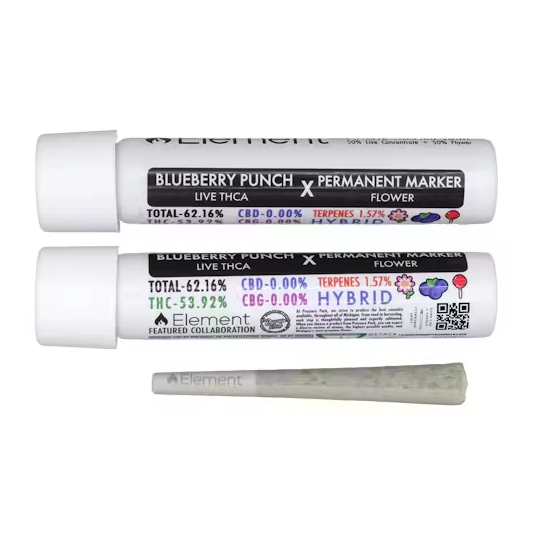 Photograph of product: Element TH-ouia Infused PreRoll - Permanent Marker x Blueberry Punch