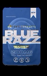 Photograph of product: Blue Razz Gummies (200mg TH-oui, 10 pack)