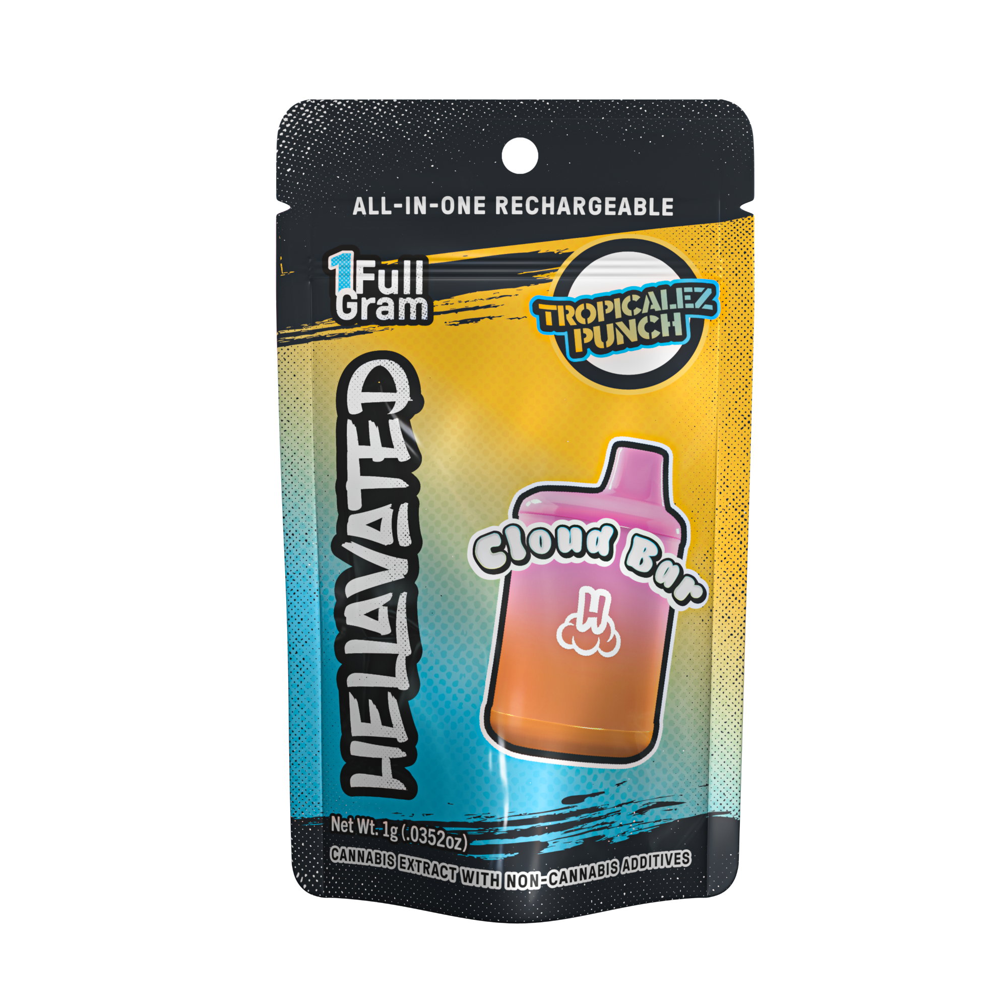 Photograph of product: Hellavated | Tropicalez Punch Cloud Bar Disposable | 1.0g