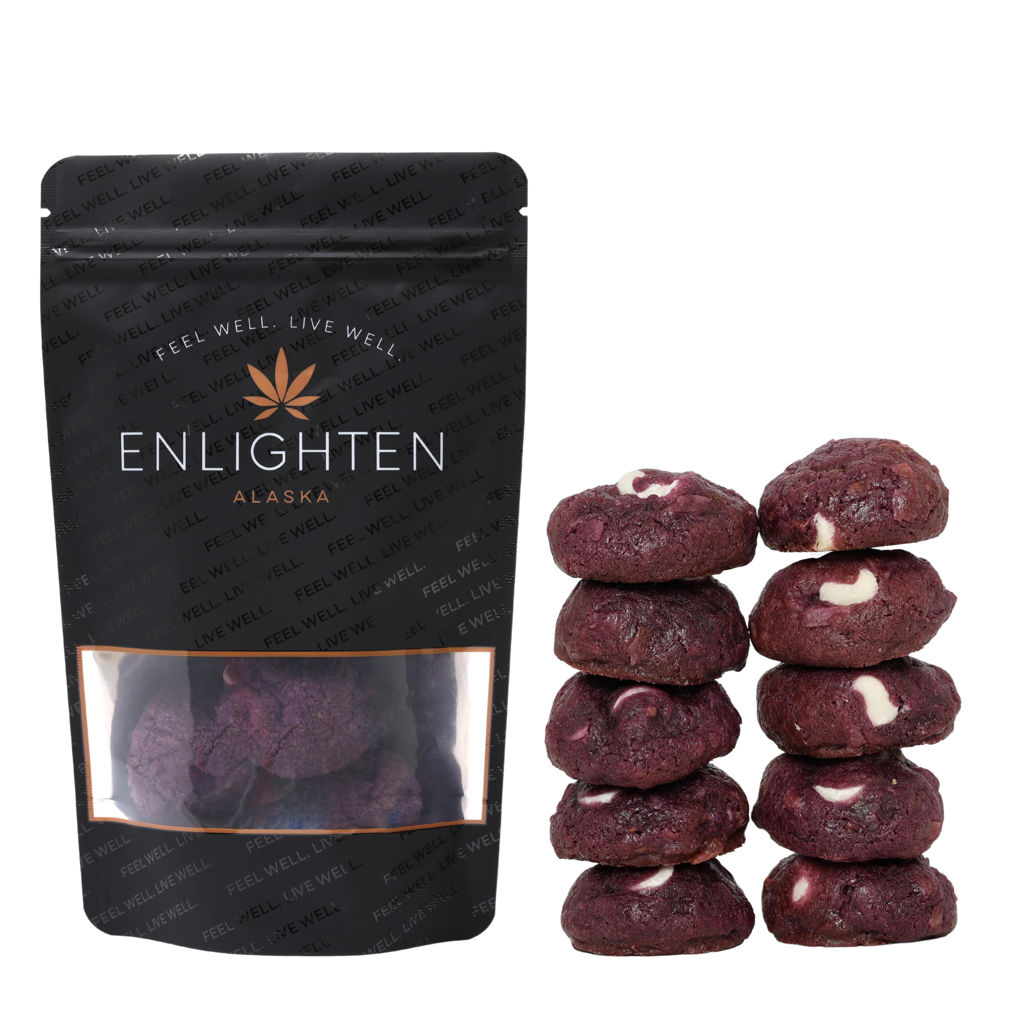 Photograph of product: Ube Toasted Coconut Chocolate Chip Cookies | 100mg | 10pk