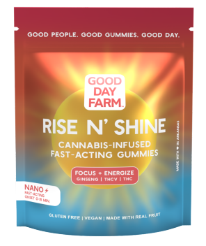 Photograph of product: 5mg Nano Gummies: Rise N Shine (TH-oui-V + Ginseng) - GDF