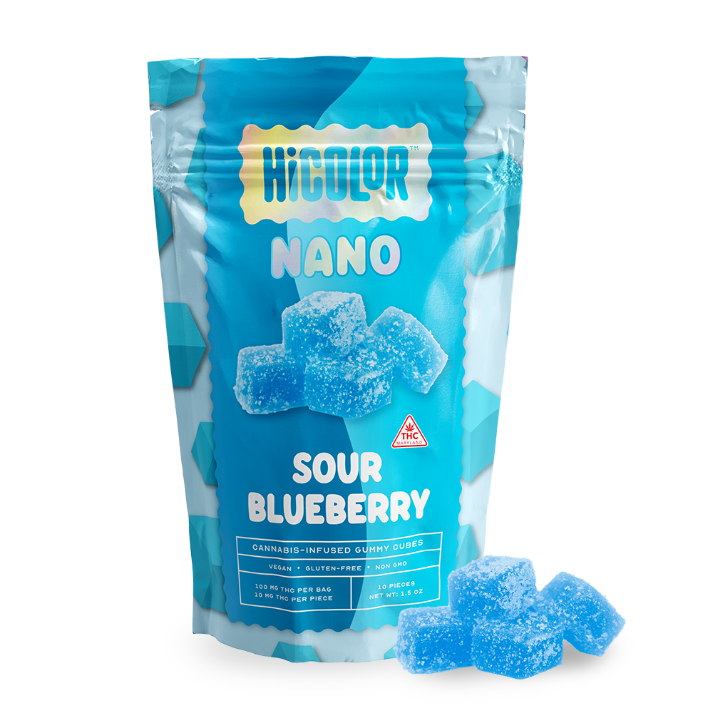 Photograph of product: Sour Blueberry [TH-oui 10mg] Nano Gummies || HiColor