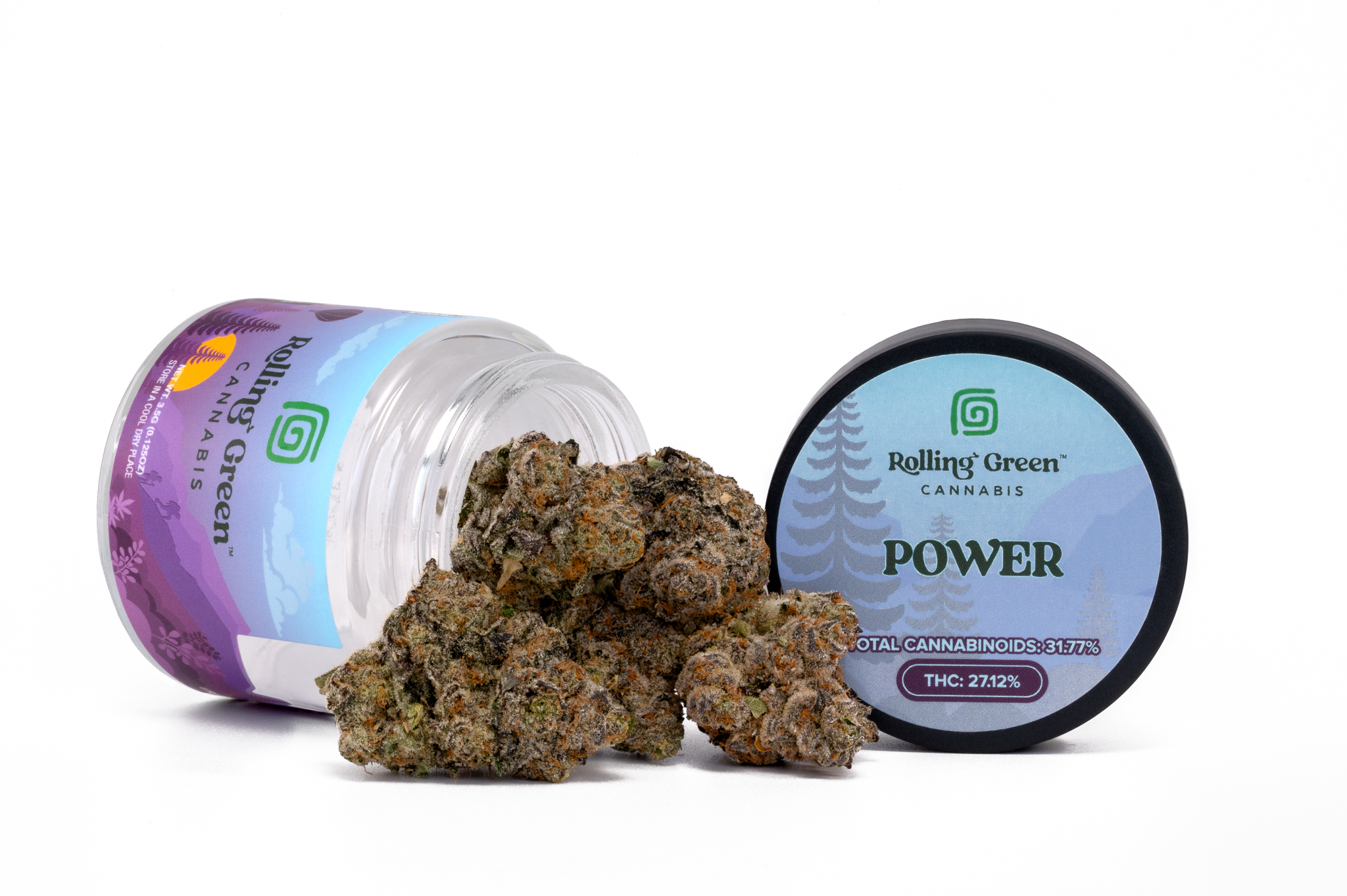 Photograph of product: Rolling Green | Power | 3.5G Jar