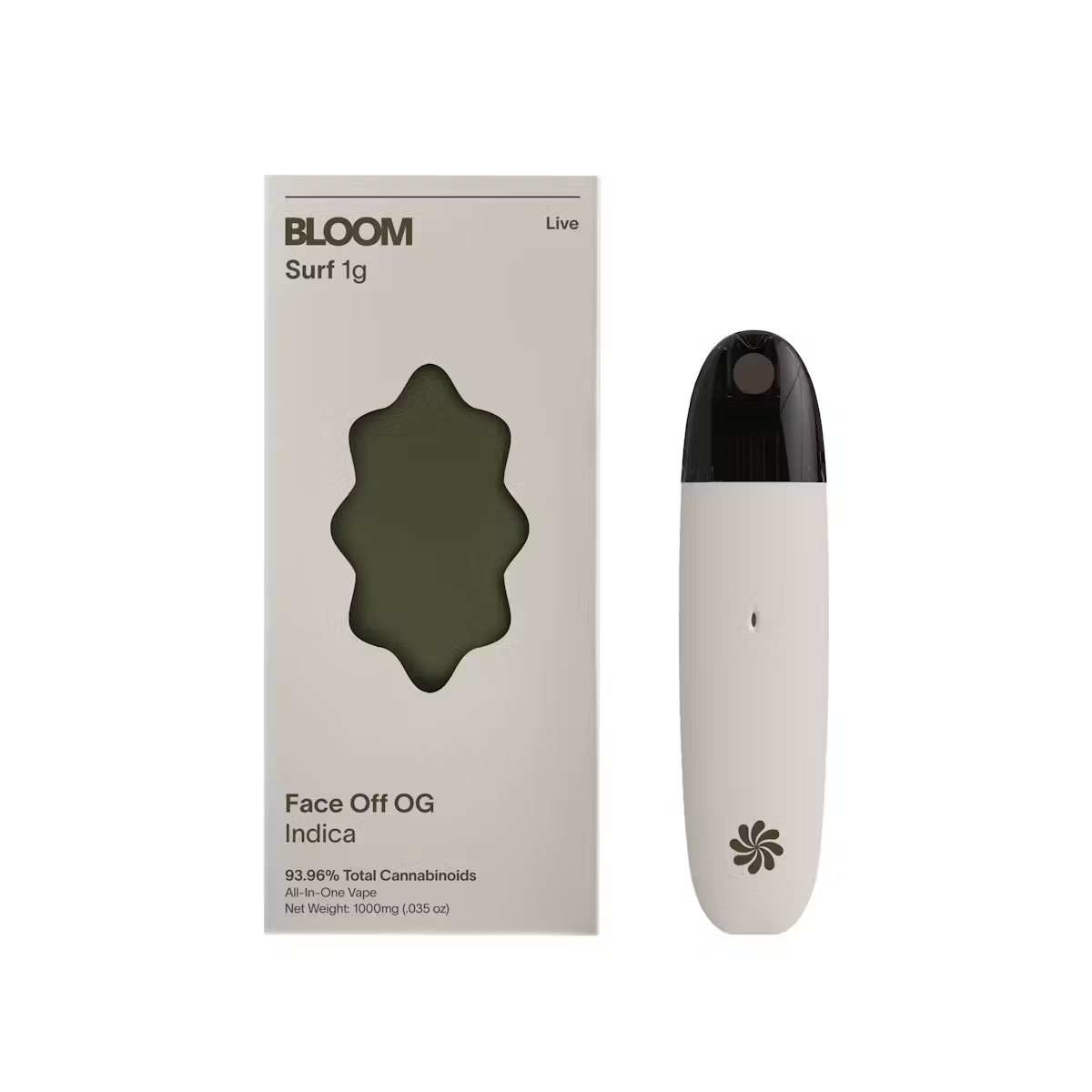 Photograph of product: Bloom Live Surf - Face Off OG - 1g - Disposable Vape