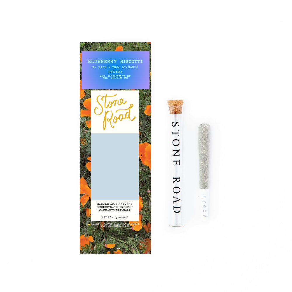 Photograph of product: Stone Road | Blueberry Biscotti | Infused Pre-Roll Single