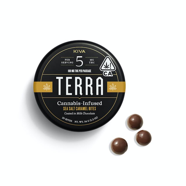 Photograph of product: Sea Salt Caramel | Terra Bites | 100mg Chocolate