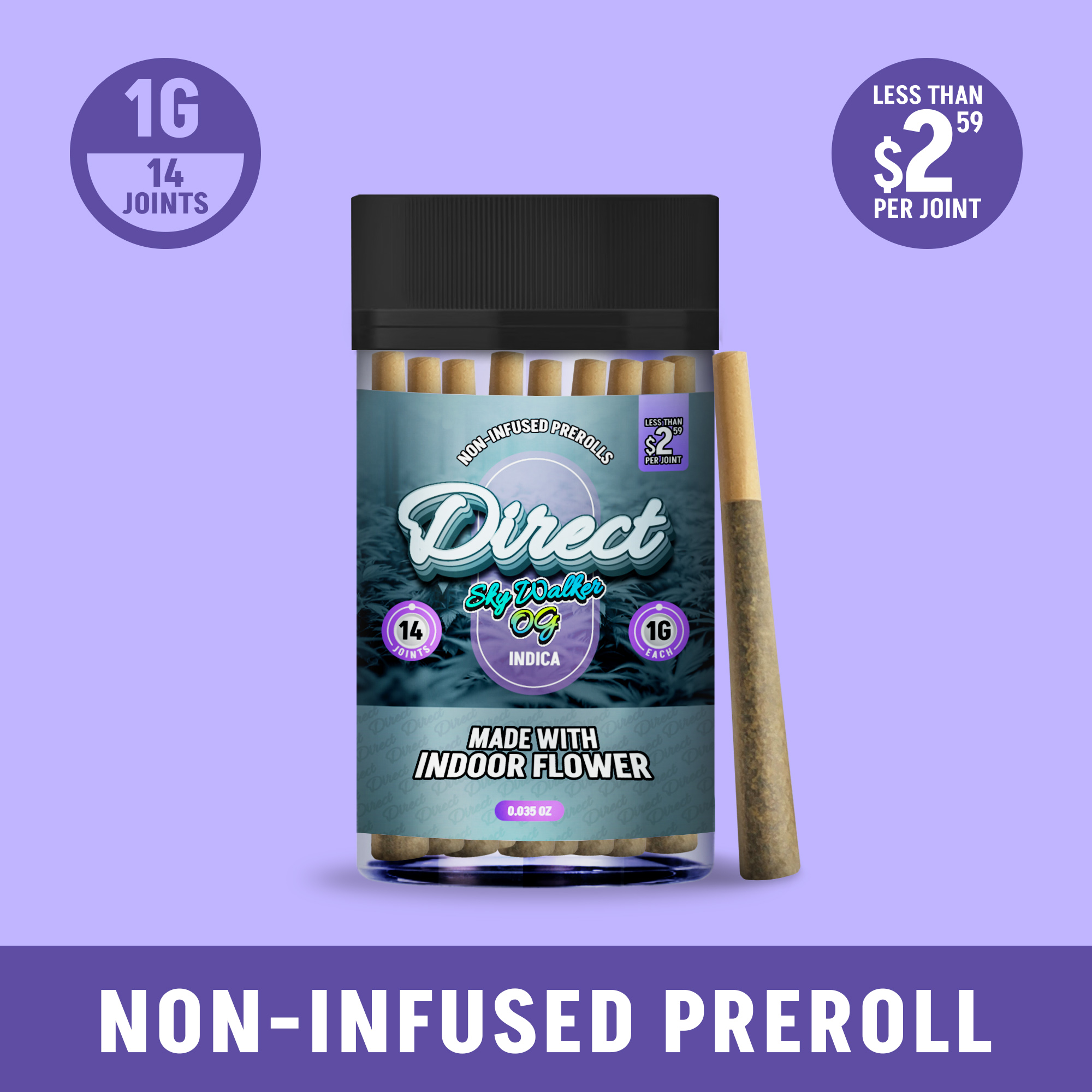 Photograph of product: Direct - Skywalker OG (Oui'd) 14pk Prerolls