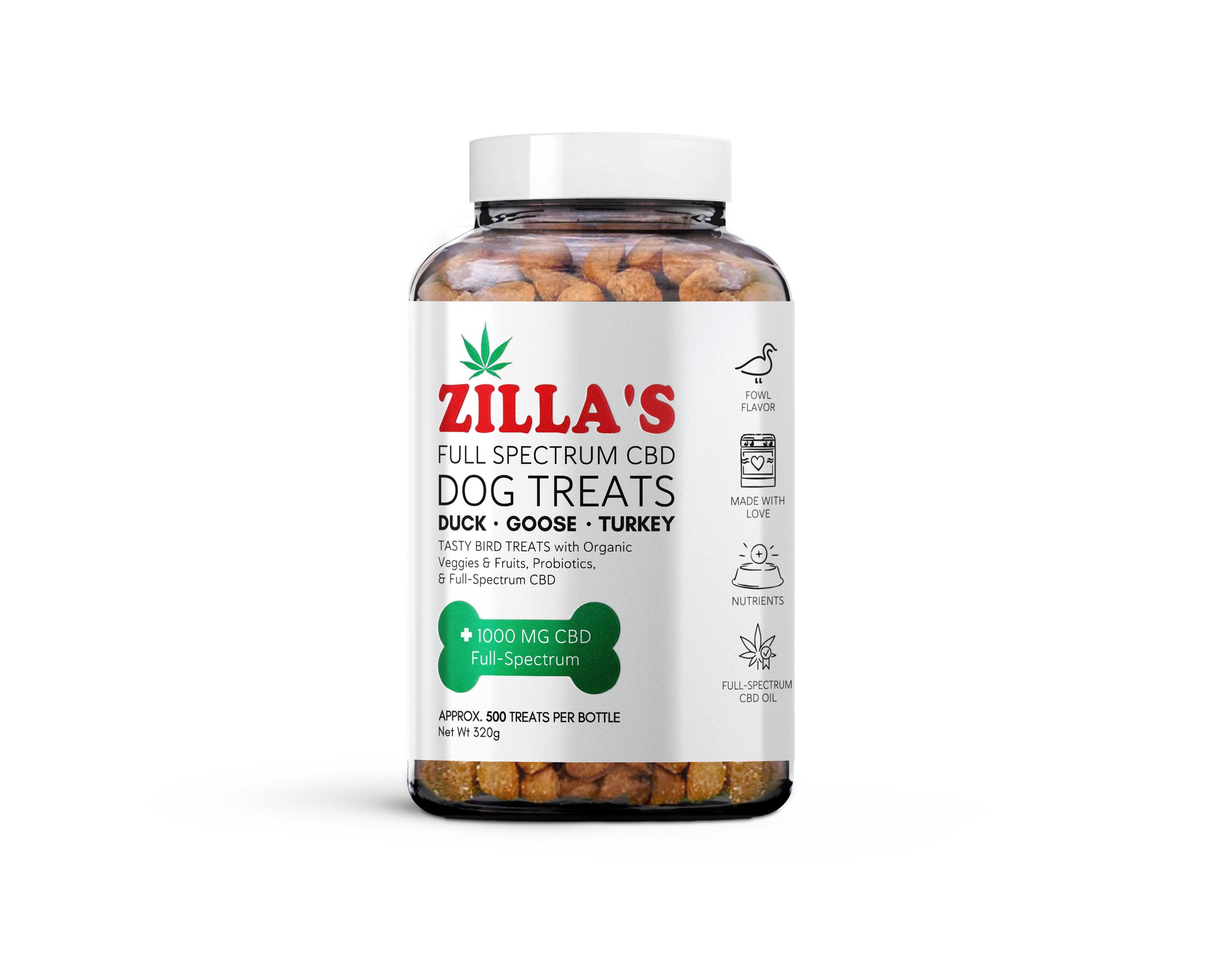 Photograph of product: CBD - Zilla - (Duck, Goose, Turkey) Dog Treat - CBD