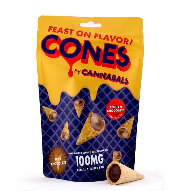 Photograph of product: Cannabals - Milk Chocolate Cones 10pk - 100mg