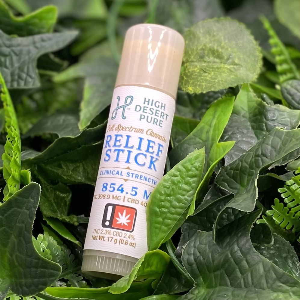 Photograph of product: Relief Stick 1:1:1 Clinical Strength - 500mg TH-oui 500mg CBD 500mg CBG - High Desert Pure