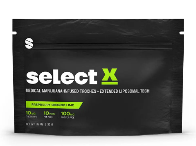 Photograph of product: Select X Raspberry Orange Lime | Troche | 50mg/10pk
