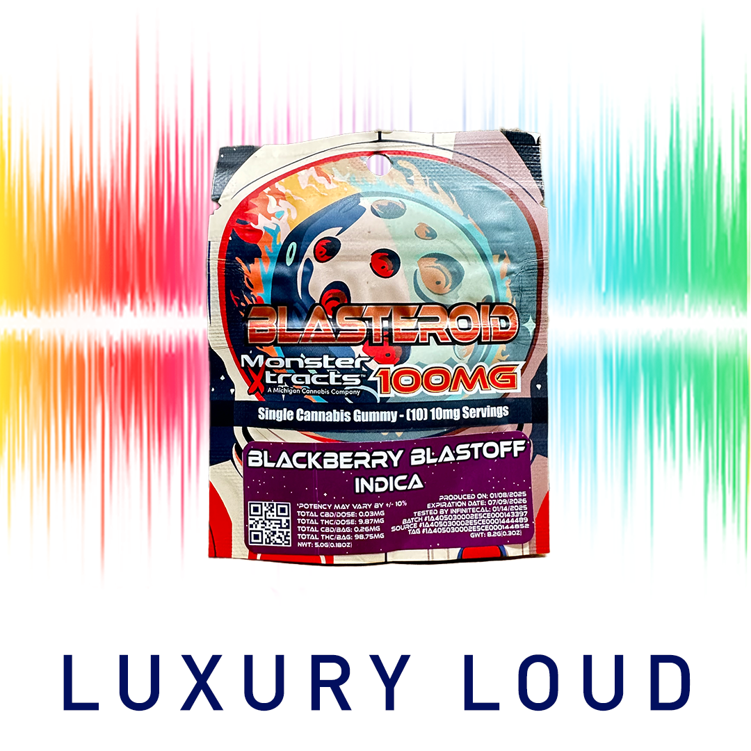 Photograph of product: Blasteroid Gummy BLACKBERRY 5/$10