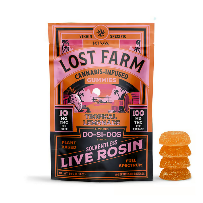 Photograph of product: Lost Farm | Tropical Lemonade x Dos-Si-Dos | Edibles | 100mg
