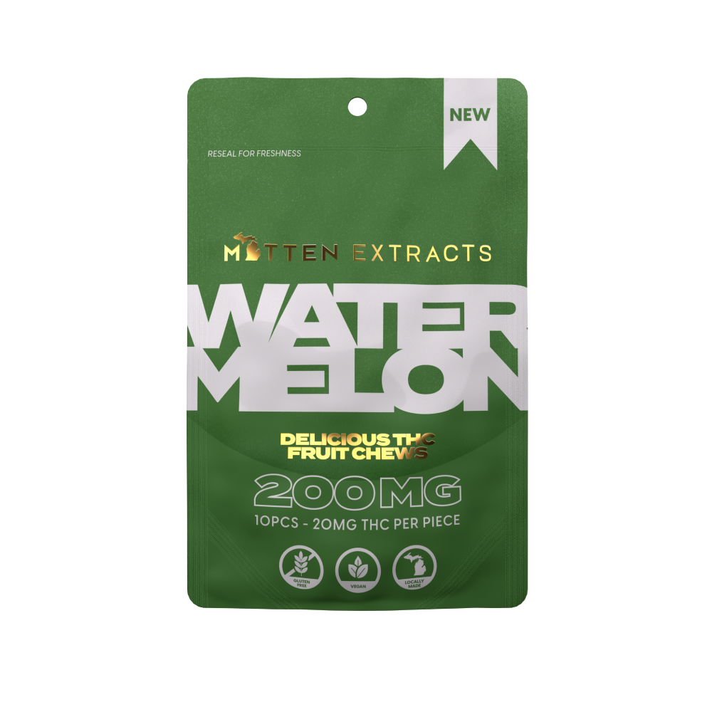 Photograph of product: Lush Watermelon Gummies (200mg TH-oui, 10 pack)