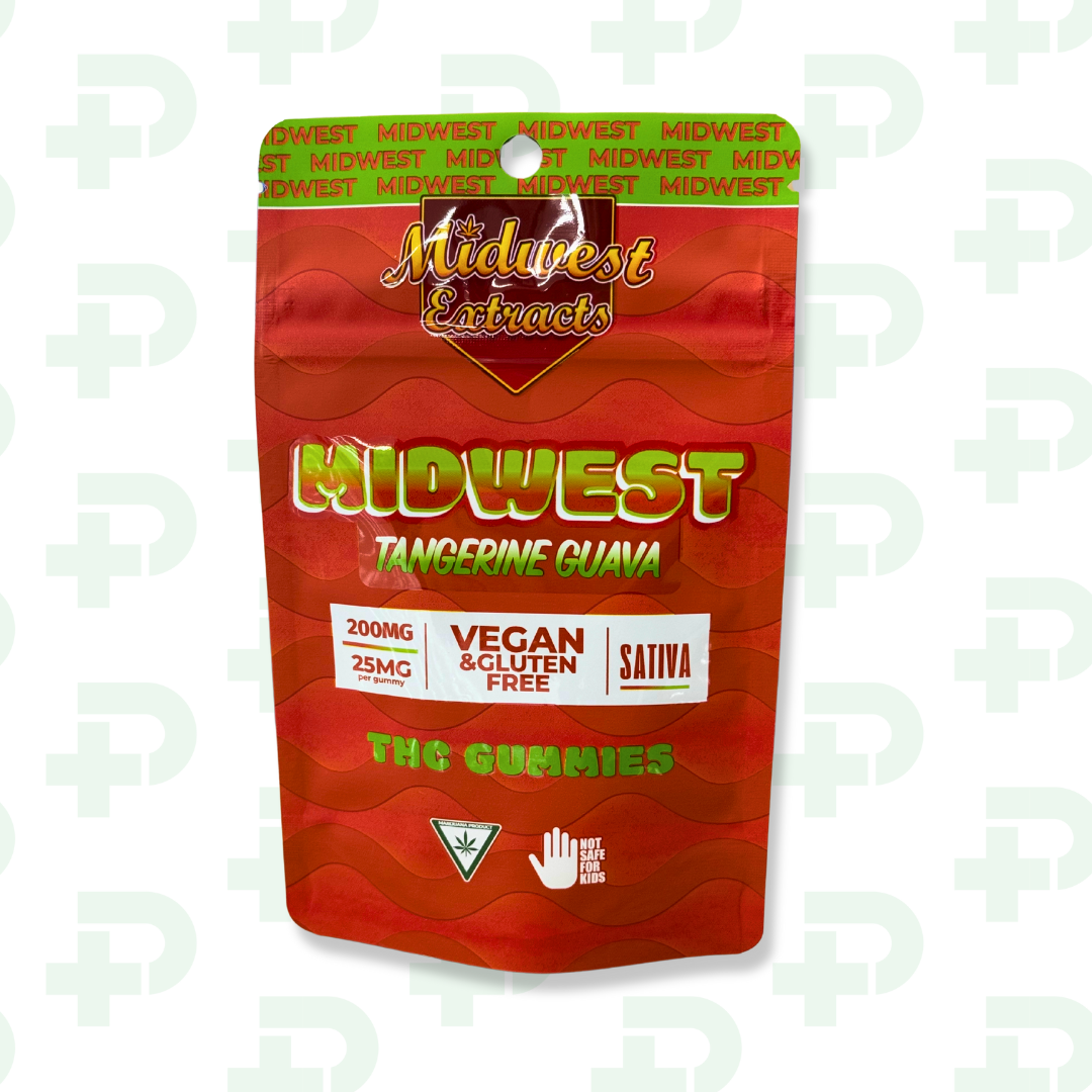 Photograph of product: Midwest Extracts 200mg Gummies - Oui'd - Tangerine Guava