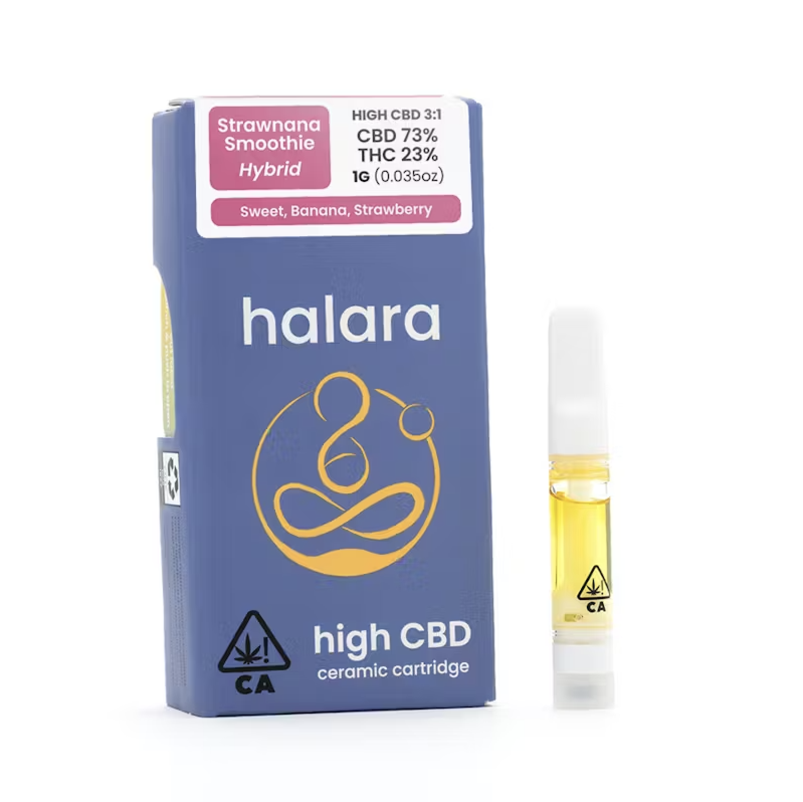 Photograph of Product: Halara High CBD 3:1 CBD:THC 1g - Strawnana Smoothie (H)