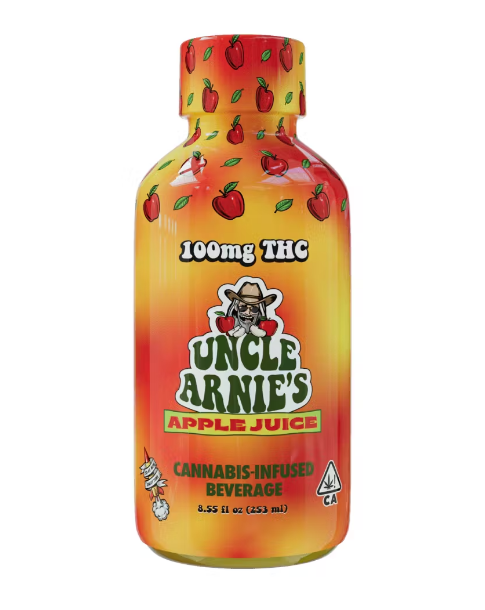 Photograph of product: UNCLE ARNIES - BEVERAGE - 100MG - 8 OZ - SMACKING APPLE