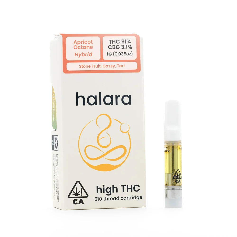 Photograph of product: Halara - Apricot Octane - Hybrid - High THC Cartridge