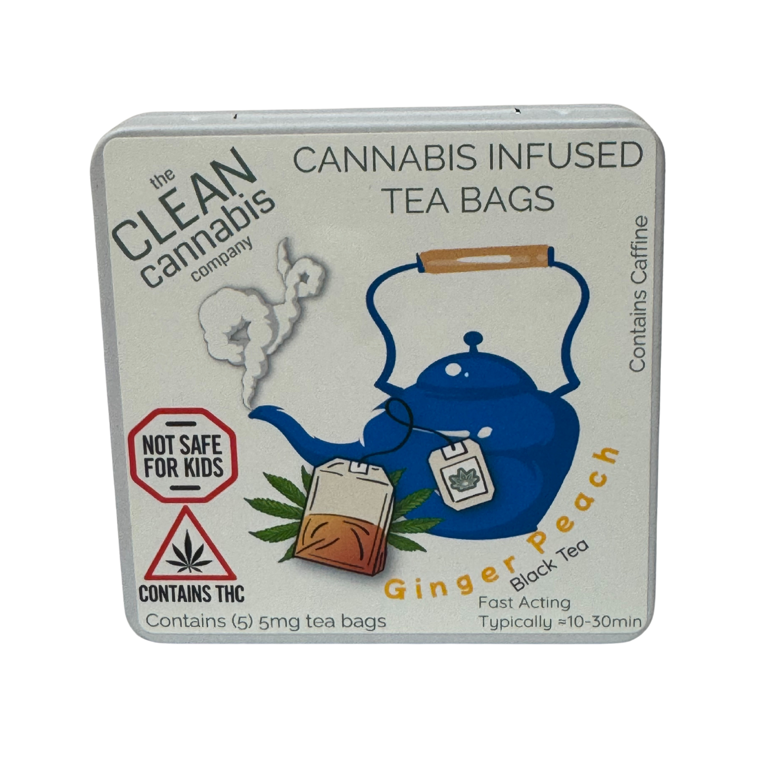 Photograph of Product: Cannabis Infused Fast Acting Tea Bags - Ginger Peach I 25mg I The Clean Cannabis Company