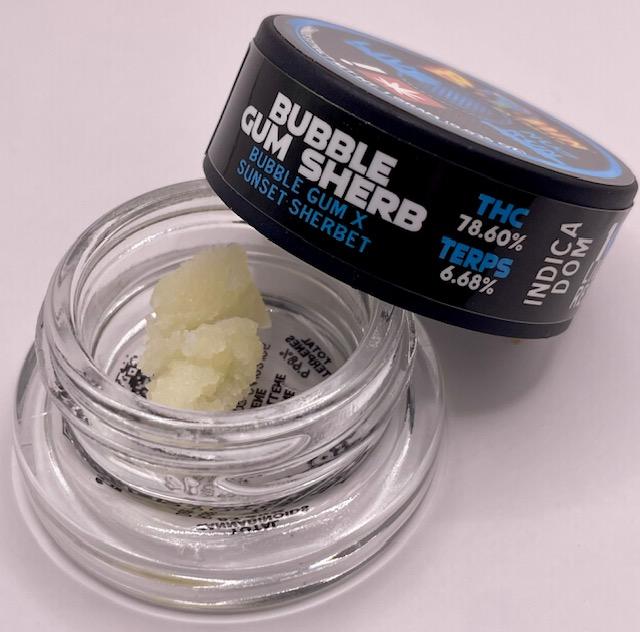 Photograph of product: Boomin' : Bubble Gum Sherb Live Resin