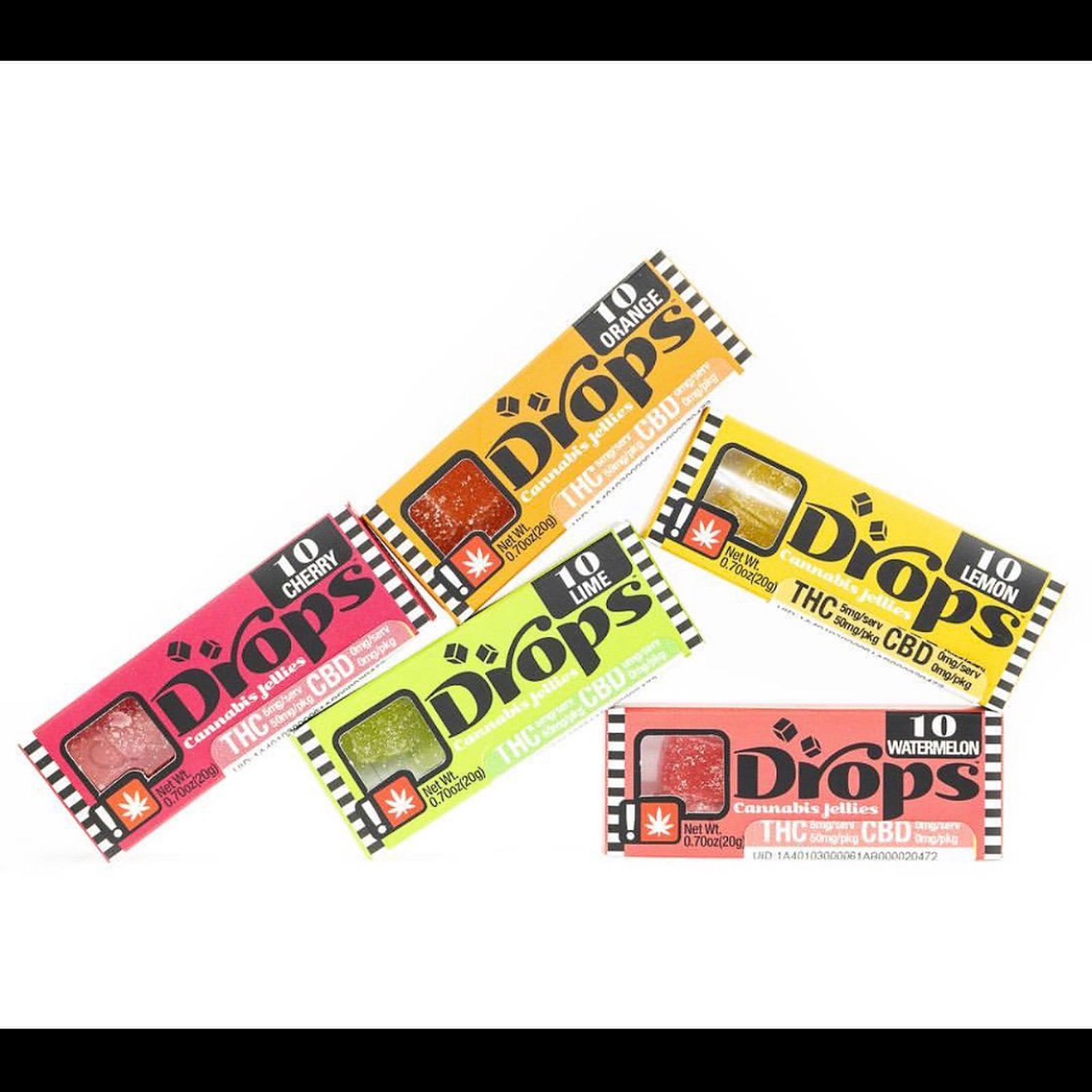 Photograph of product: Drops - Orange (Creative) -100mg Gummy Pack (S)