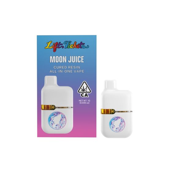 Photograph of product: Lift Tickets AIO Vape Moon Juice Orange Gelato 1g - 