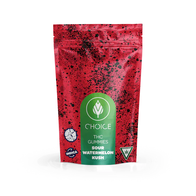 Photograph of product: Choice | Gummies Super Sour Watermelon 200mg Oui'd  | Edible
