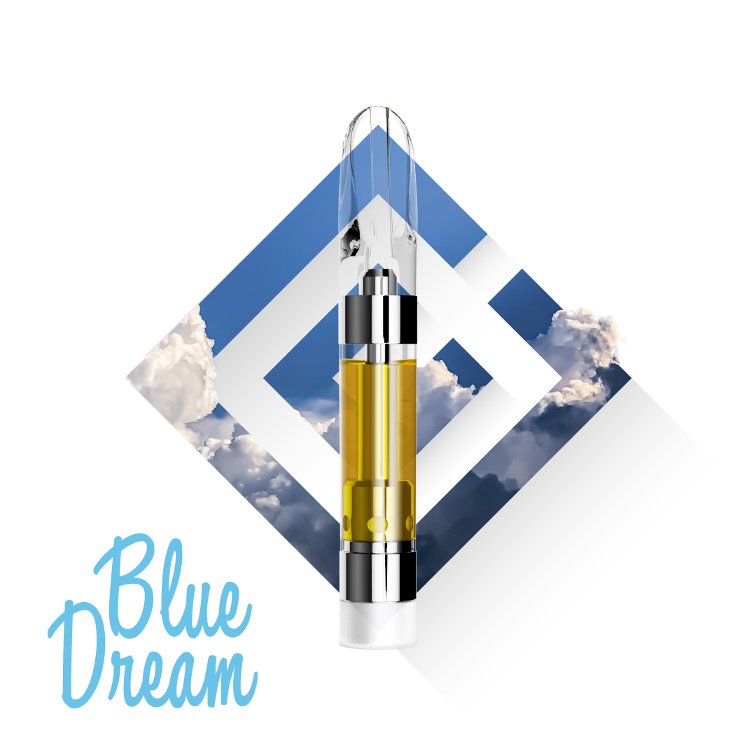 Photograph of product: Crystal Clear - Blue Dream - Distillate Cartridge- Oui'd - 0.5g