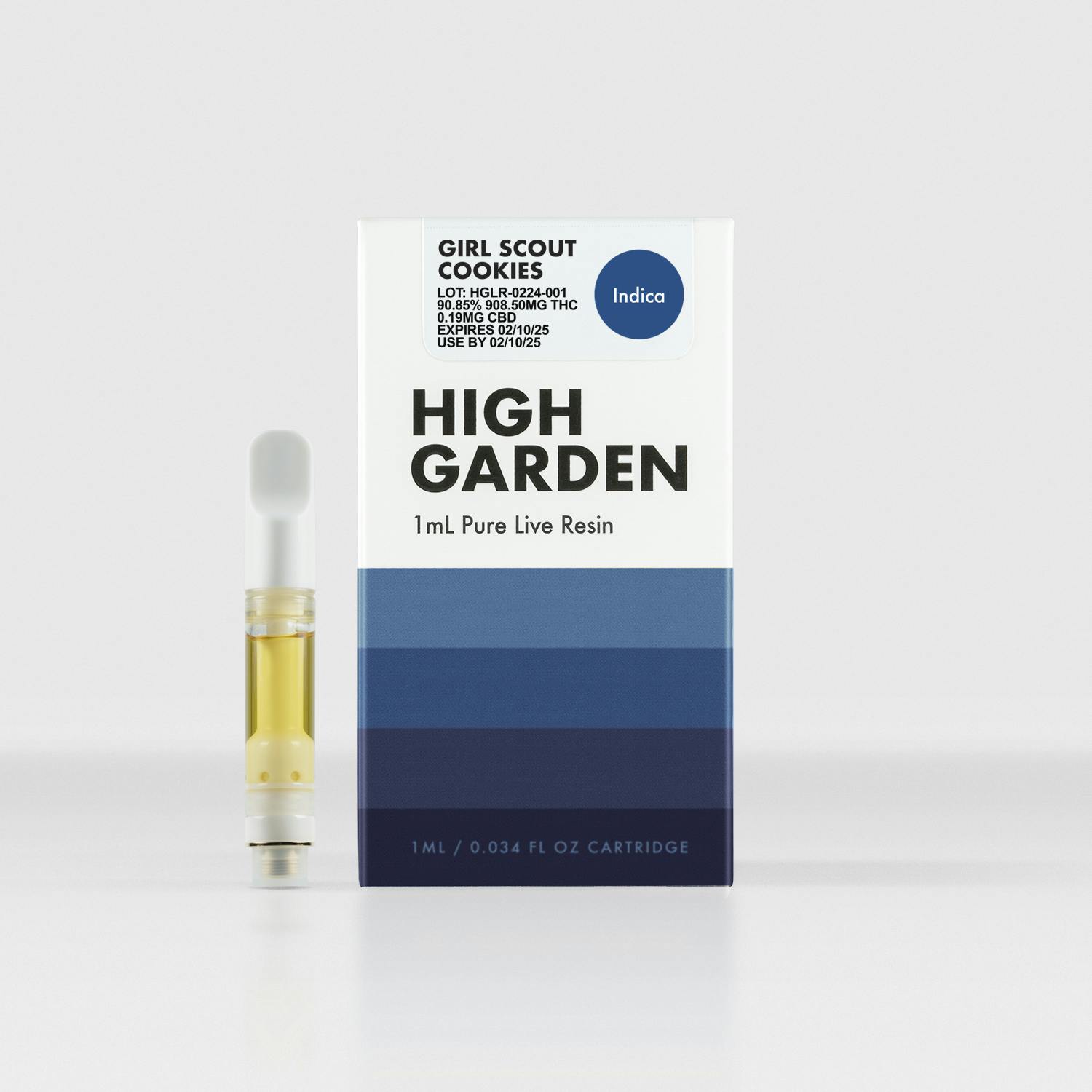 Photograph of product: HIGH GARDEN | GIRL SCOUT COOKIES | PURE LIVE RESIN | VAPE CART | 1G