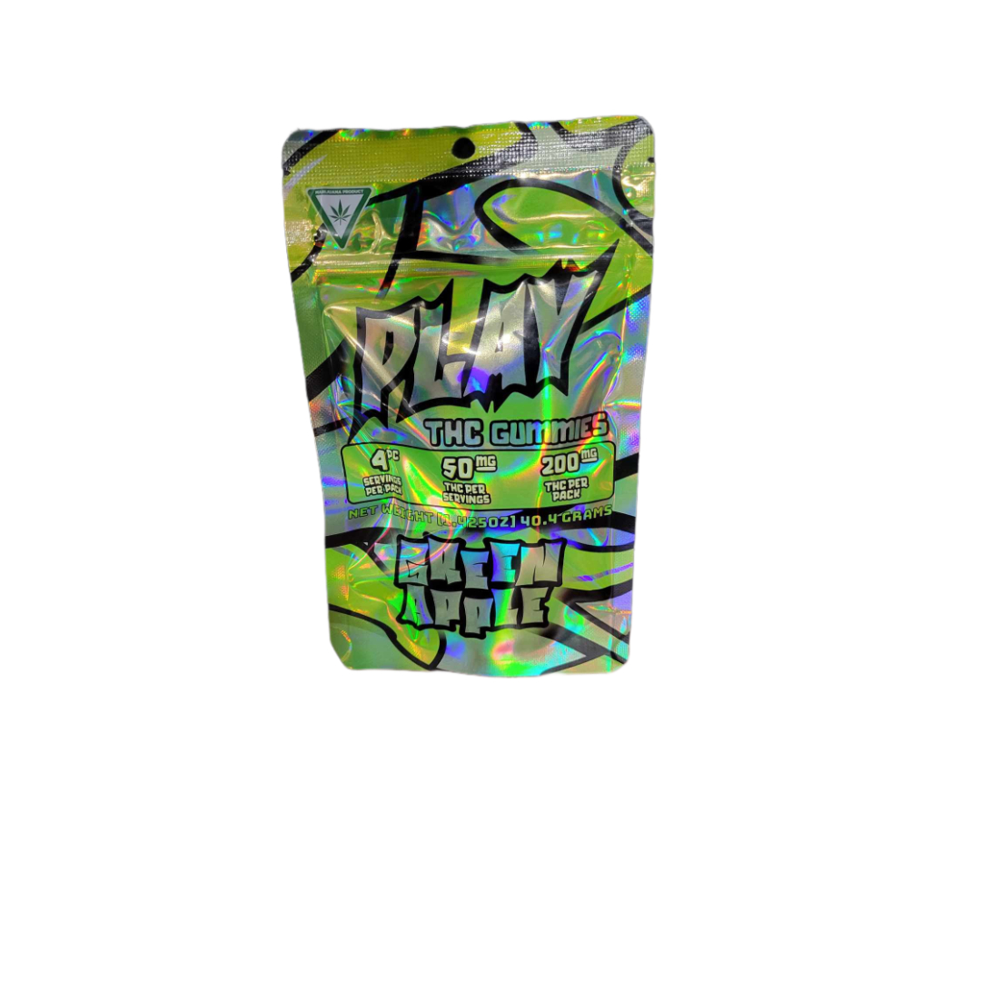 Photograph of product: Play Gummies 200mg Green Apple