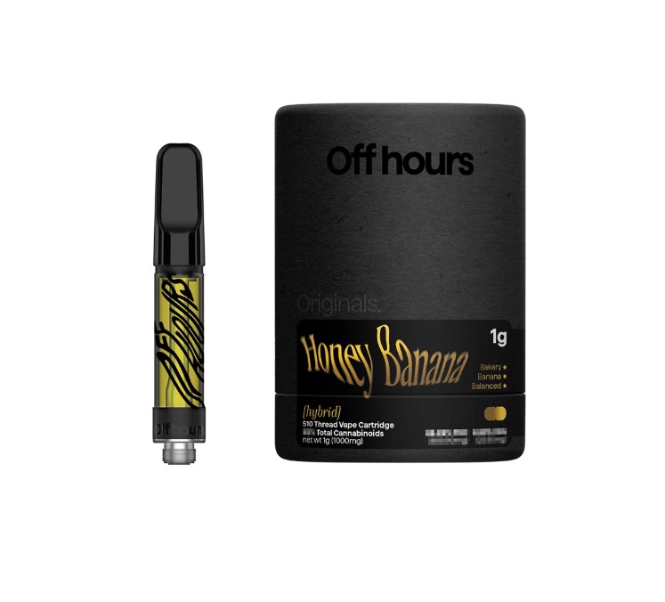 Photograph of product: Off Hours | Honey Banana | Hybrid | 1g Cartridge 510 thread