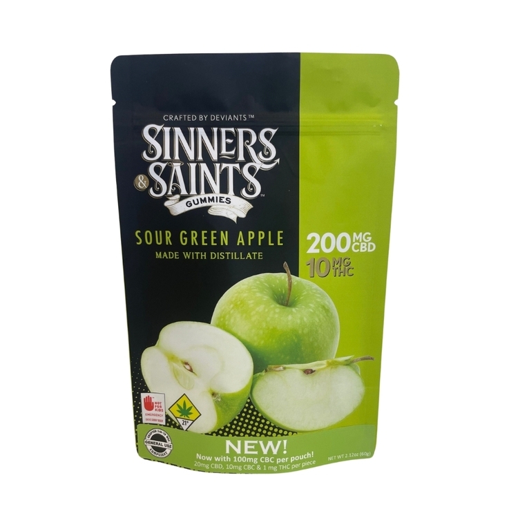 Photograph of product: 10pk Green Apple Gummies 20:10:1 CBD:CBC:TH-oui