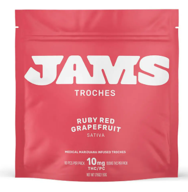 Photograph of product: JAMS | 10mg Ruby Red Grapefruit Troche | 10pk